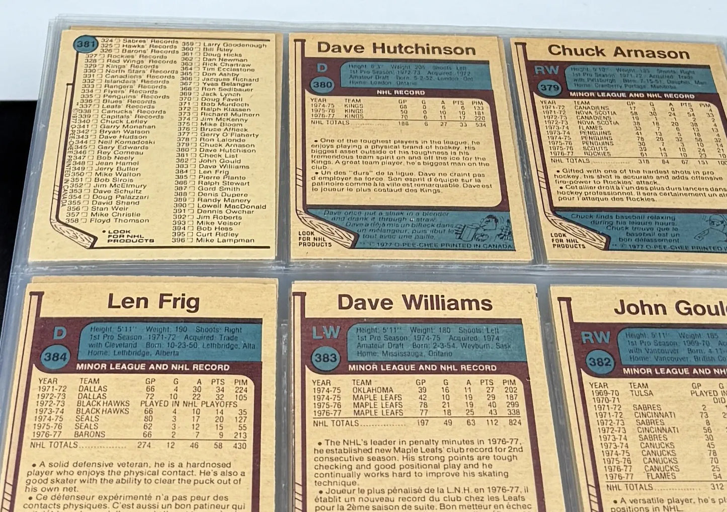 1977-78 O-Pee-Chee Hockey – Set Complet MINT High Grade