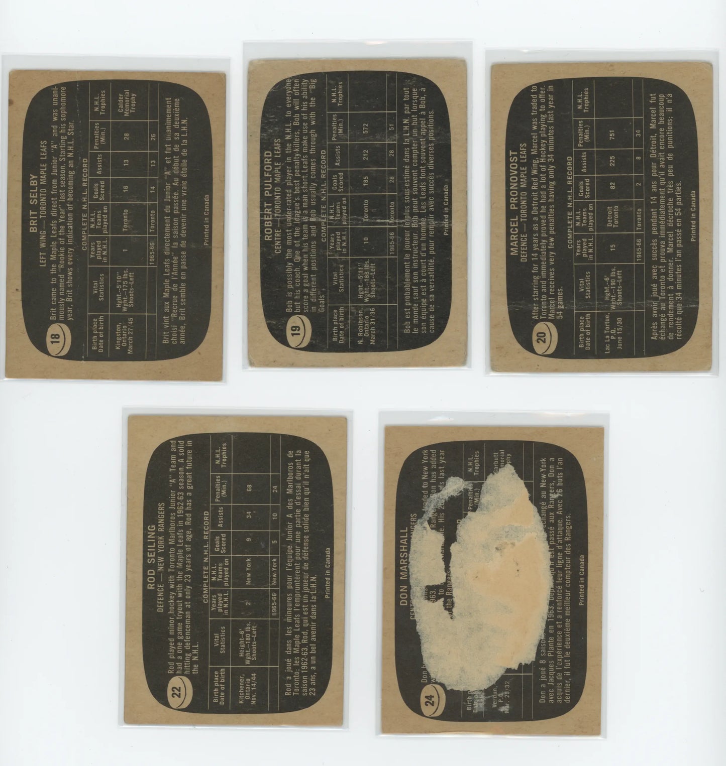 1966-67 Topps Hockey – Set Partiel 99/132 – POOR
