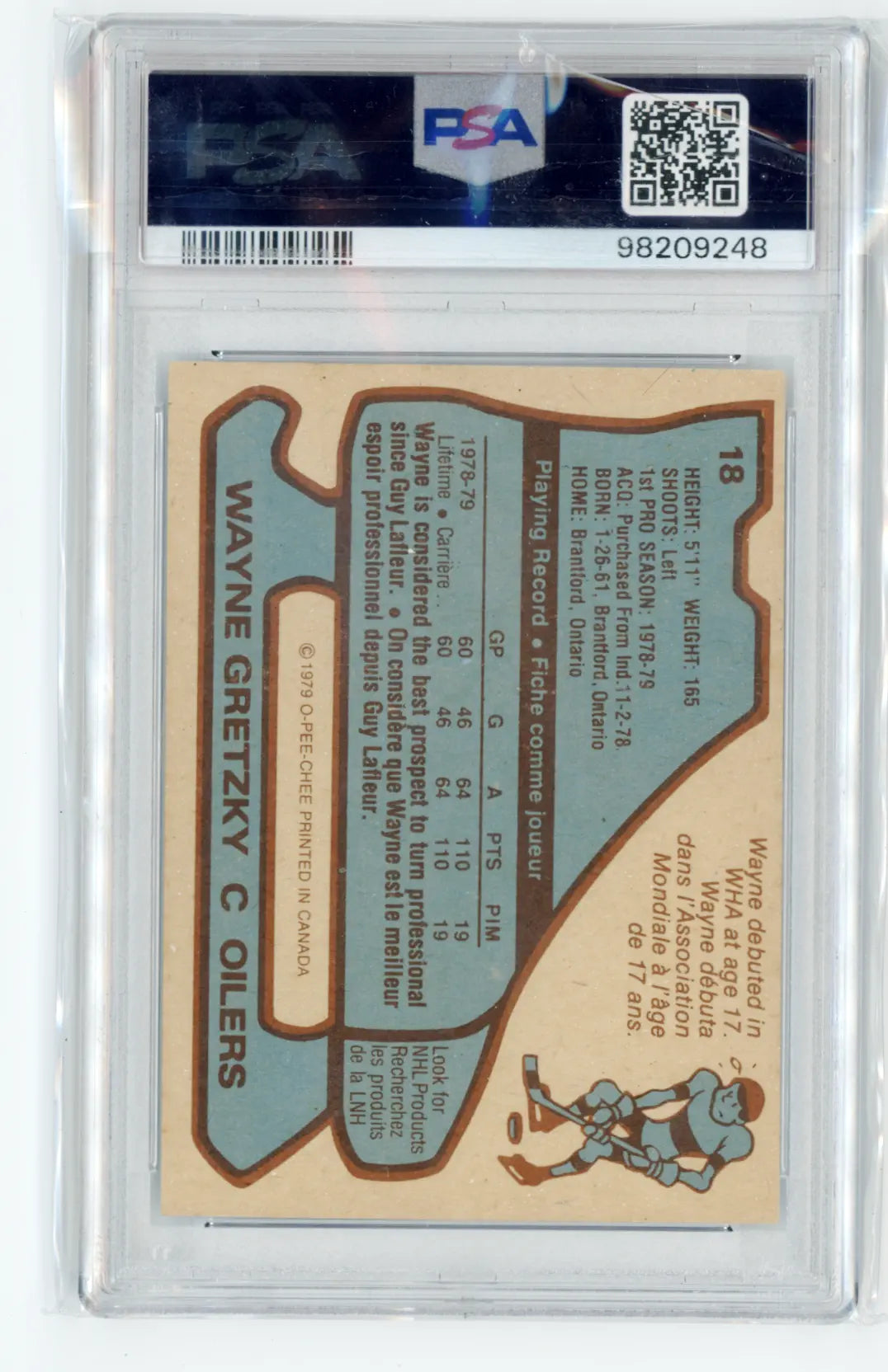 1979-80 O-Pee-Chee #18 Wayne Gretzky Rookie Card PSA 5 EX