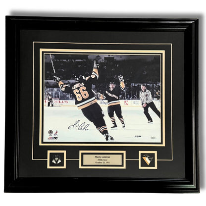 Mario Lemieux – Photo autographiée du 500e but (1995) 8x10 – Édition limitée 16/166