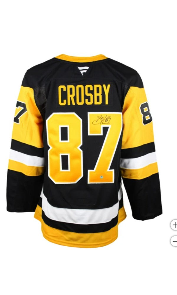 Sidney Crosby – Chandail Fanatics Premium Noir Pittsburgh Penguins Autographié – Certificat Frameworth
