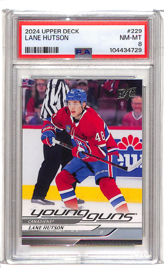 Lane Hutson Young Guns PSA 8 Canadiens face