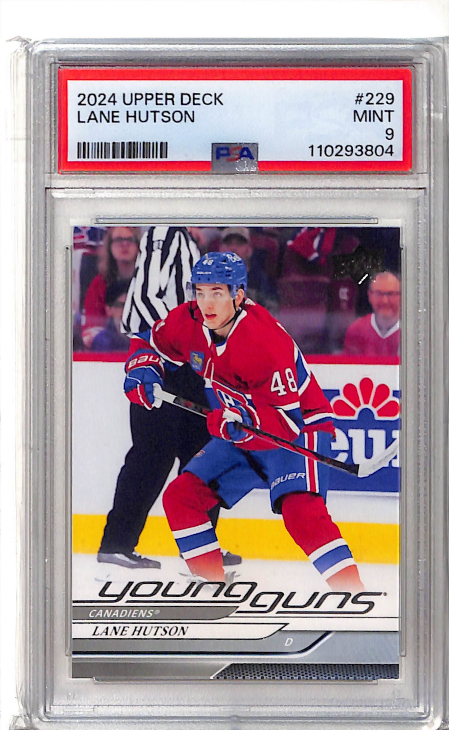 2024-25 Lane Hutson Upper Deck Young Guns #229 PSA 9 Canadiens Rookie