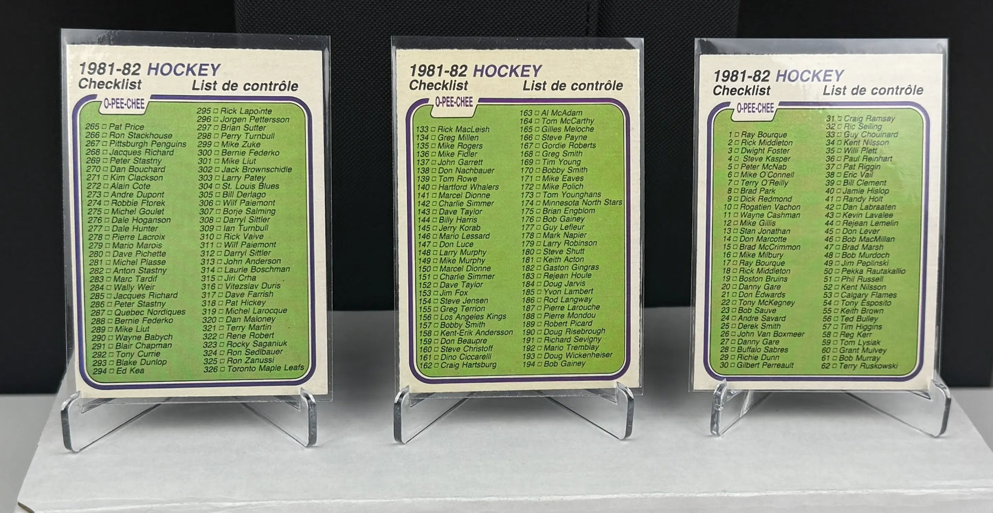 1981-82 O-Pee-Chee Hockey – Set Complet NrMt