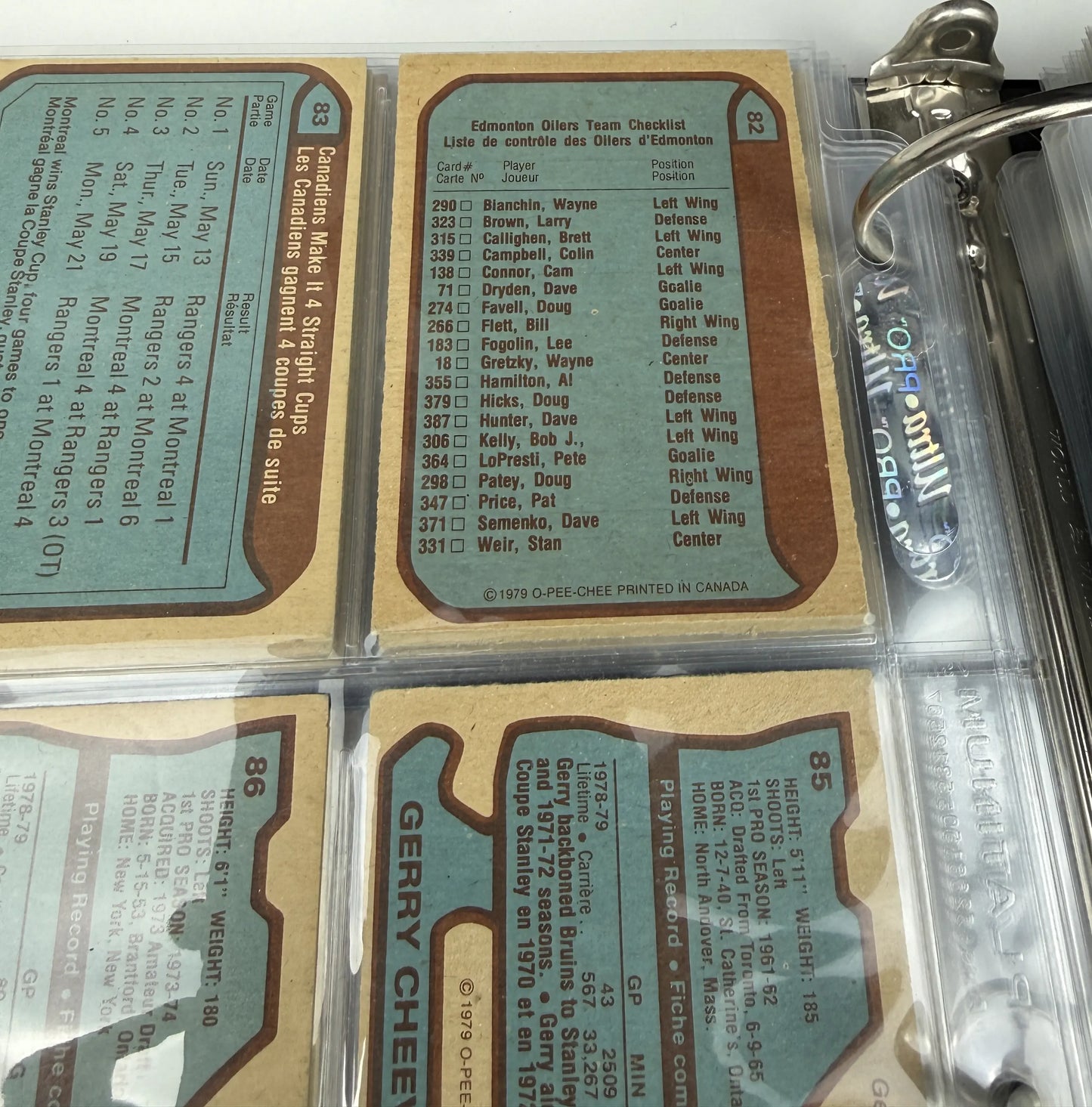 1979-80 O-Pee-Chee Hockey – Partial Set 395/396 (EX to EX-MT)