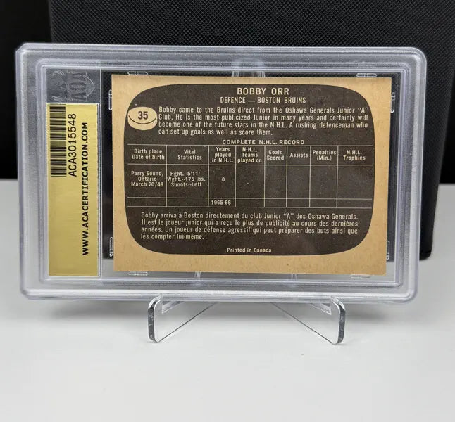 1966-67 Topps #35 Bobby Orr Rookie Card ACA 4 VG-EX