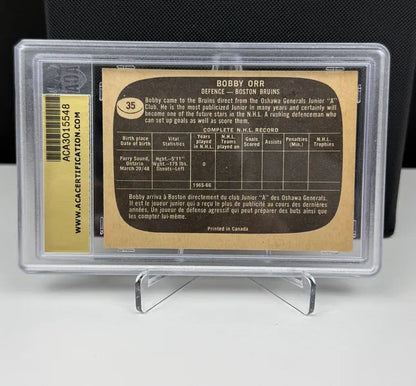 1966-67 Topps #35 Bobby Orr Rookie Card ACA 4 VG-EX