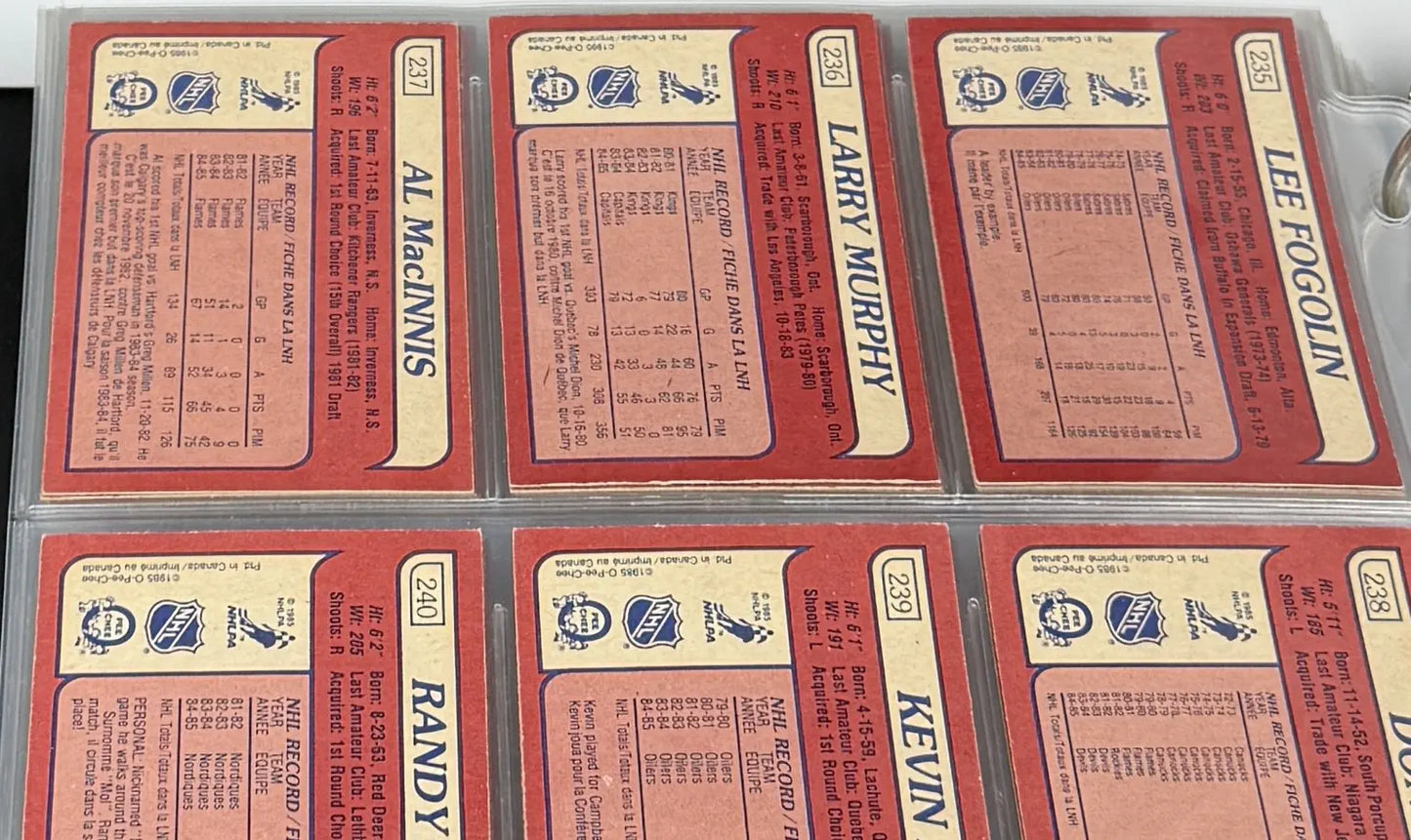 1985-86 O-Pee-Chee Hockey – Set Complet EX-MT à NRMT