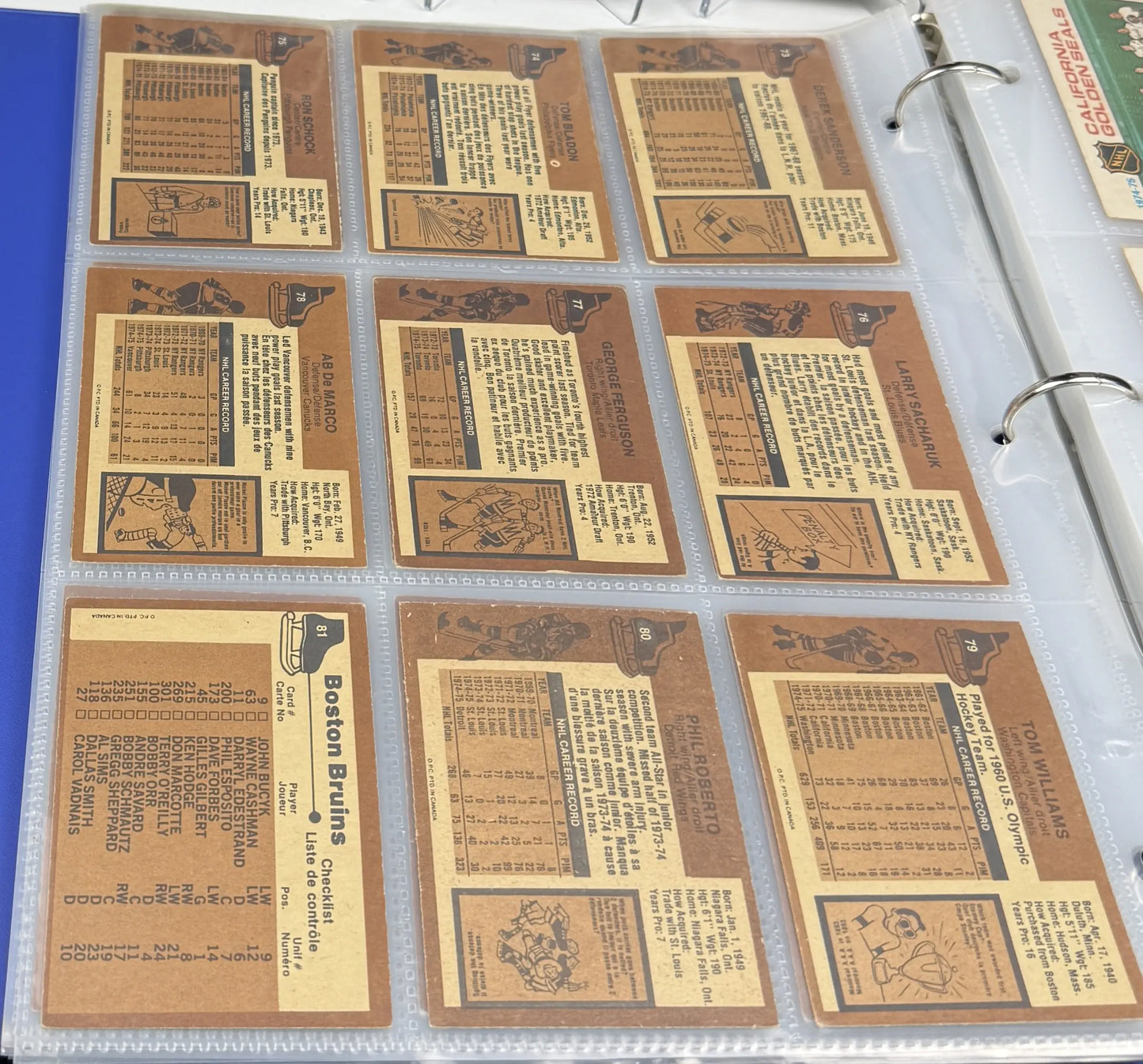 1975-76 O-Pee-Chee Hockey – Set Complet VG-EX