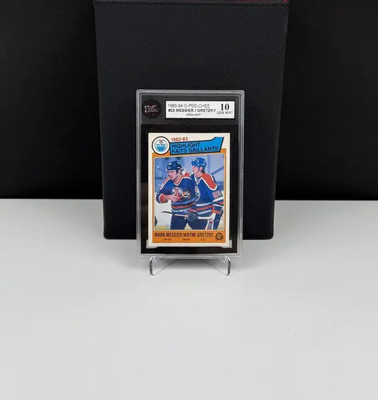1983-84 O-Pee-Chee #23 Gretzky Messier Highlights KSA 10 GEM MINT
