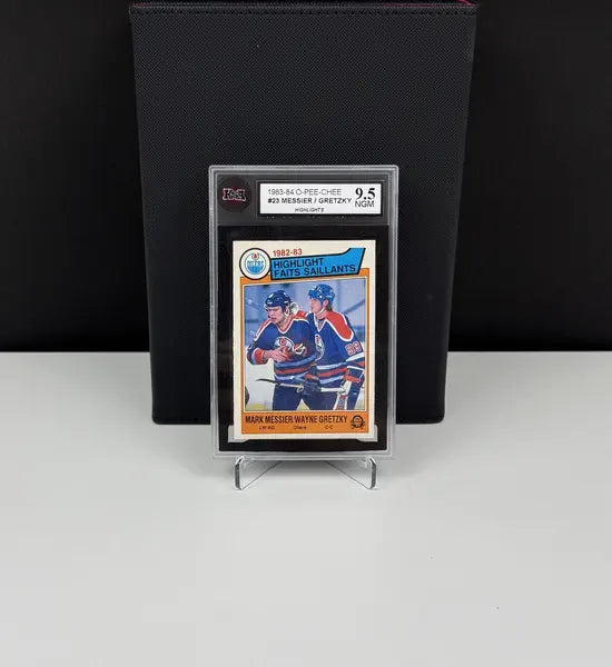 1983-84 O-Pee-Chee #23 Gretzky Messier Highlights KSA 9.5