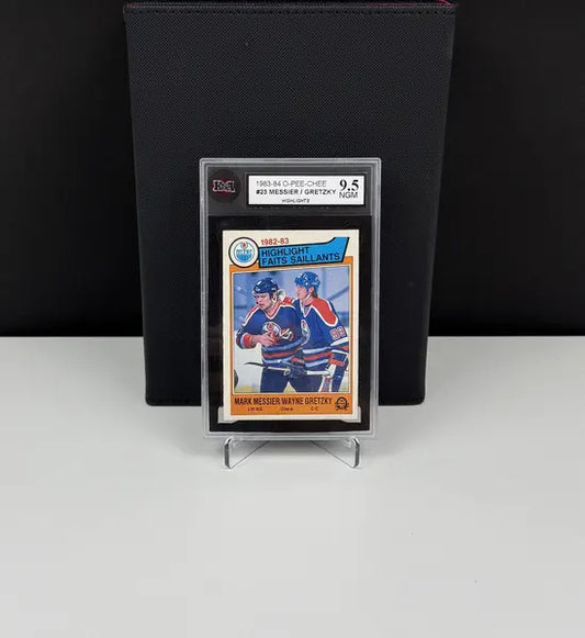 1983-84 O-Pee-Chee #23 Gretzky Messier Highlights KSA 9.5