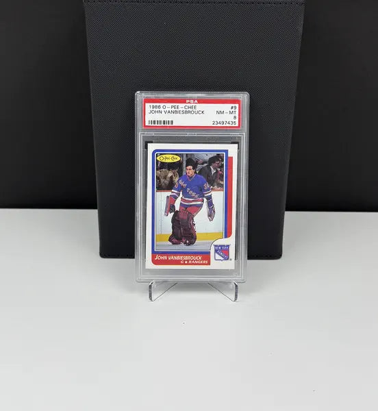 1986 O-Pee-Chee #9 John Vanbiesbrouck PSA 8 NM-MT