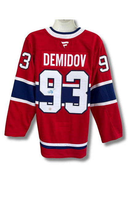 Ivan Demidov Chandail Fanatics Premium Rouge – (Année Recrue) – Autographié AJ Sports