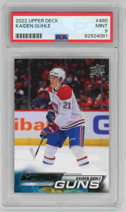 2022-23 Kaiden Guhle Upper Deck Young Guns #480 PSA 9 Canadiens Rookie