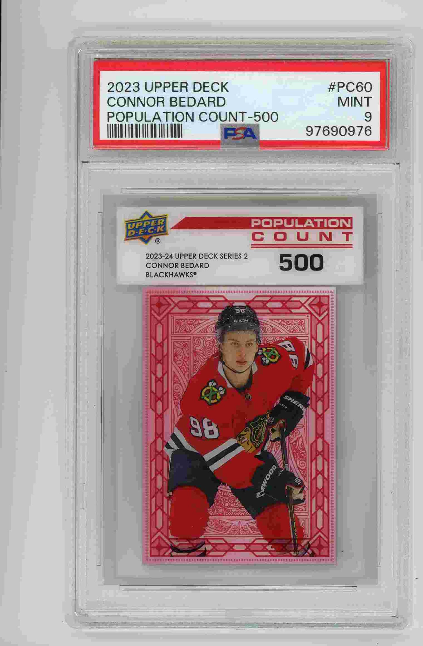 Connor Bedard Leo Carlsson Young Guns Checklist Deluxe Upper Deck 2023 carte hockey avant