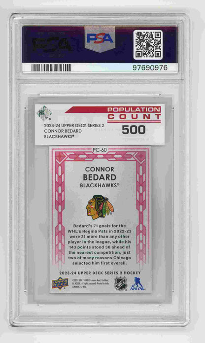 Connor Bedard Leo Carlsson Young Guns Checklist Deluxe Upper Deck 2023 carte hockey back