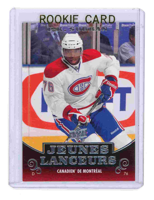 P.K. Subban Jeunes Lanceurs 2010 Upper Deck Rookie Canadiens Montréal devant