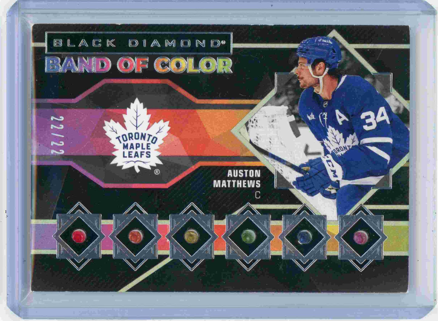 2022-23 Auston Matthews Black Diamond Band of Color 6 Diamonds /22 Maple Leafs BC-AM