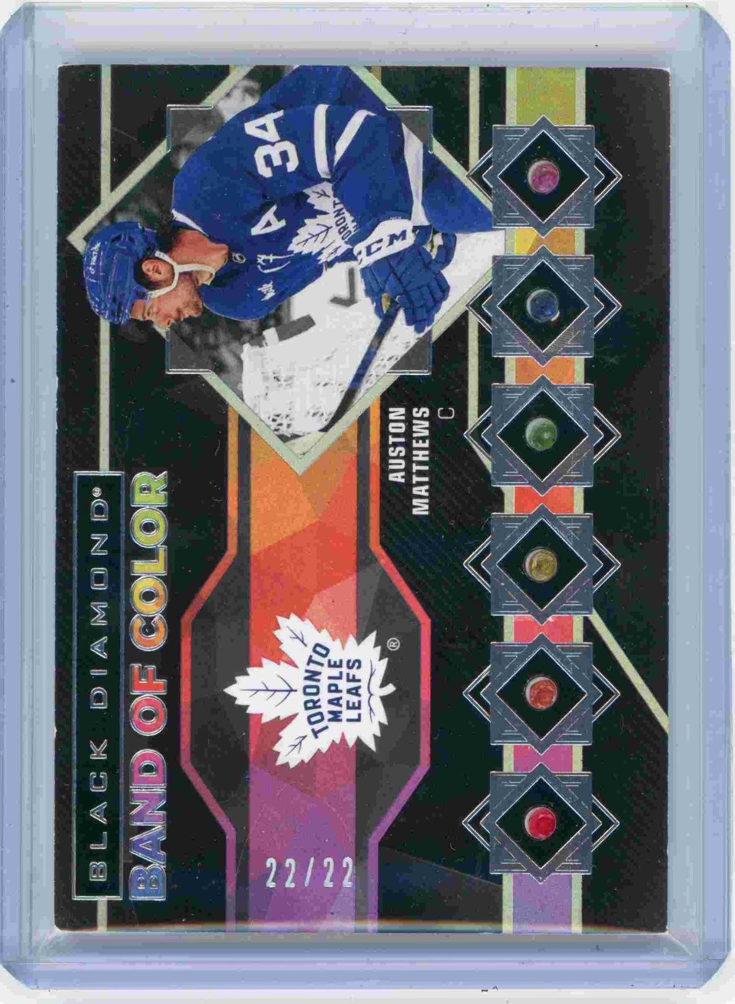 Auston Matthews Black Diamond Band of Color 6 Diamonds 22 22 front