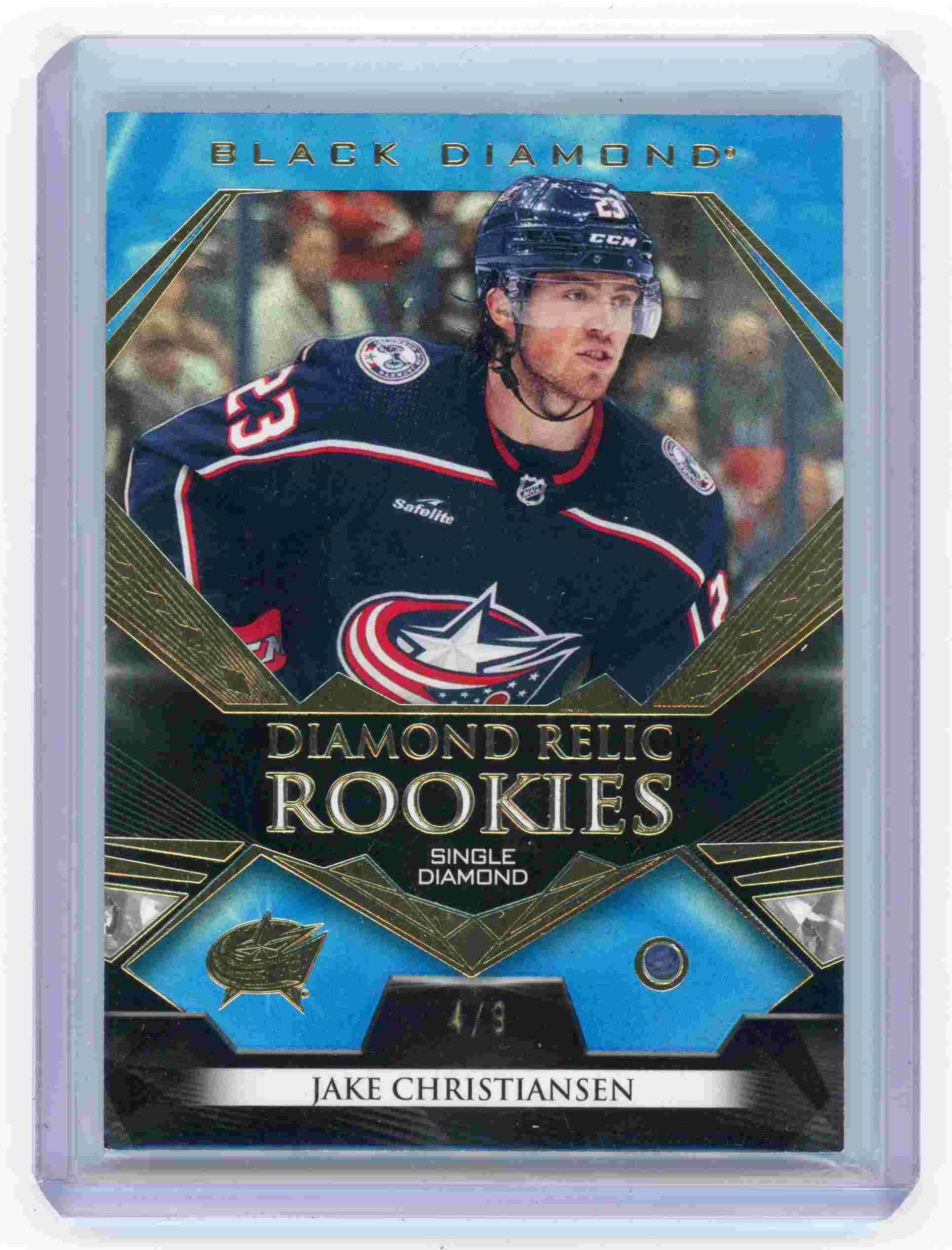 jake christiansen black diamond rookie single diamond 2022 upper deck /9