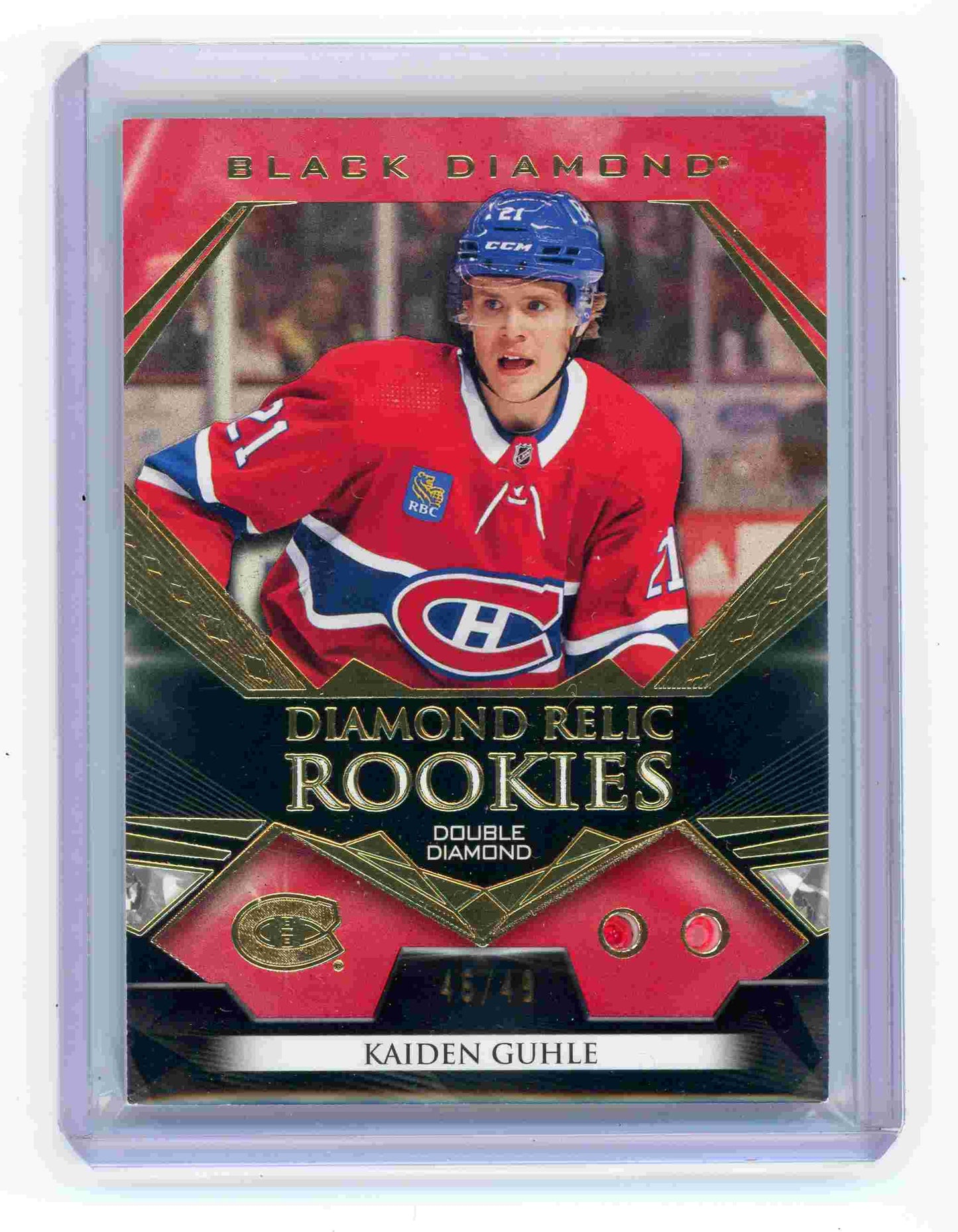 Kaiden Guhle Black Diamond Relic Rookies Double Diamond Canadiens Front