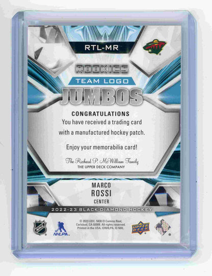 2022-23 Black Diamond Marco Rossi Team Logo Jumbos Rookie Patch – RTL-MR