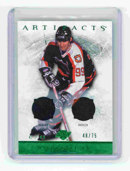 2012-13 Upper Deck Artifacts Wayne Gretzky Dual Jersey Patch game used /75 NHL Relic