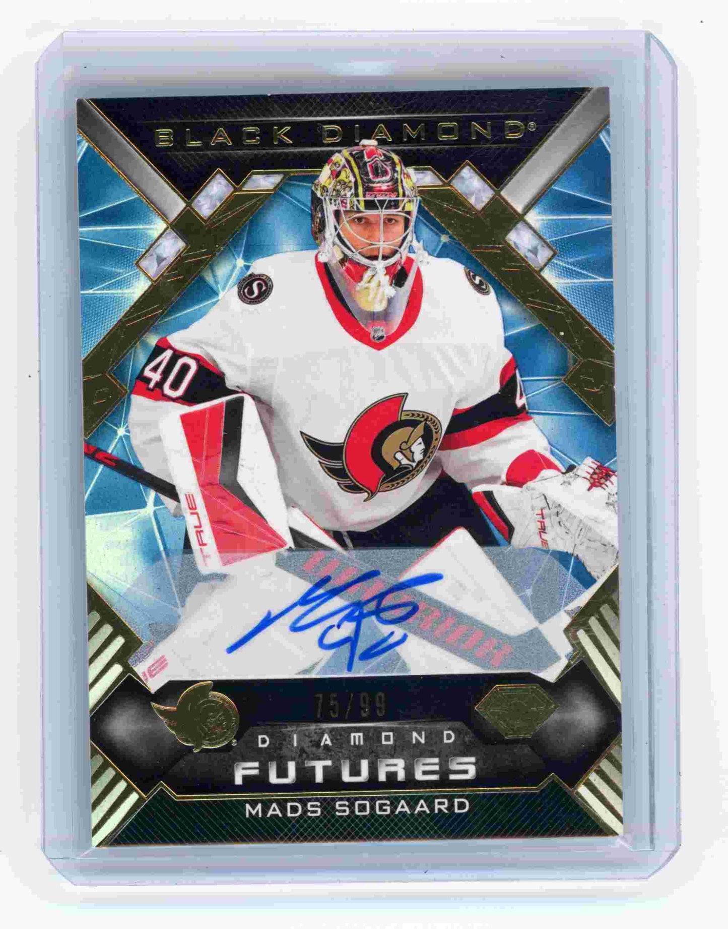 2022-23 Upper Deck Black Diamond – Mads Sogaard Diamond Futures Auto /99 #BDF-MS rookie