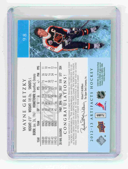 2012-13 Upper Deck Artifacts Wayne Gretzky Dual Jersey Patch game used /75 NHL Relic
