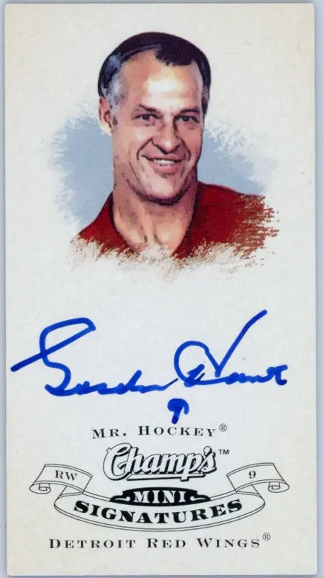 2008-09 Champ’s Minis Signatures Gordie Howe SP Autographe Rare