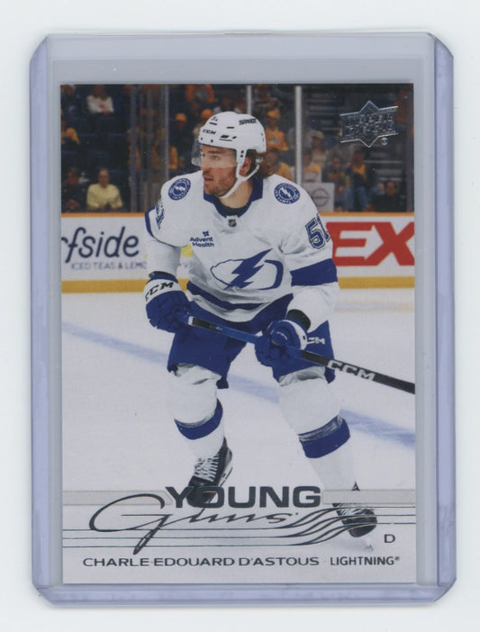 2025-26 Upper Deck Series 2 Young Guns #457 Charle-Edouard D’Astous – Tampa Bay Lightning