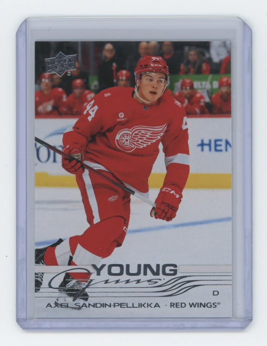 2025-26 Upper Deck Series 2 Young Guns #484 Axel Sandin-Pellikka – Detroit Red Wings