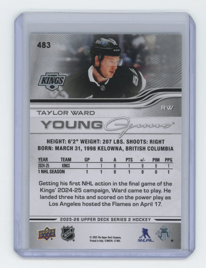 2025-26 Upper Deck Series 2 Young Guns #483 Taylor Ward – Los Angeles Kings