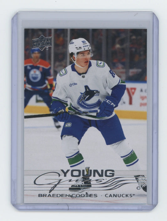 2025-26 Upper Deck Series 2 Young Guns #497 Braeden Cootes – Vancouver Canucks