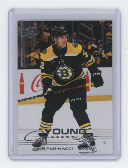 2025-26 Upper Deck Series 2 Young Guns #496 John Farinacci – Boston Bruins