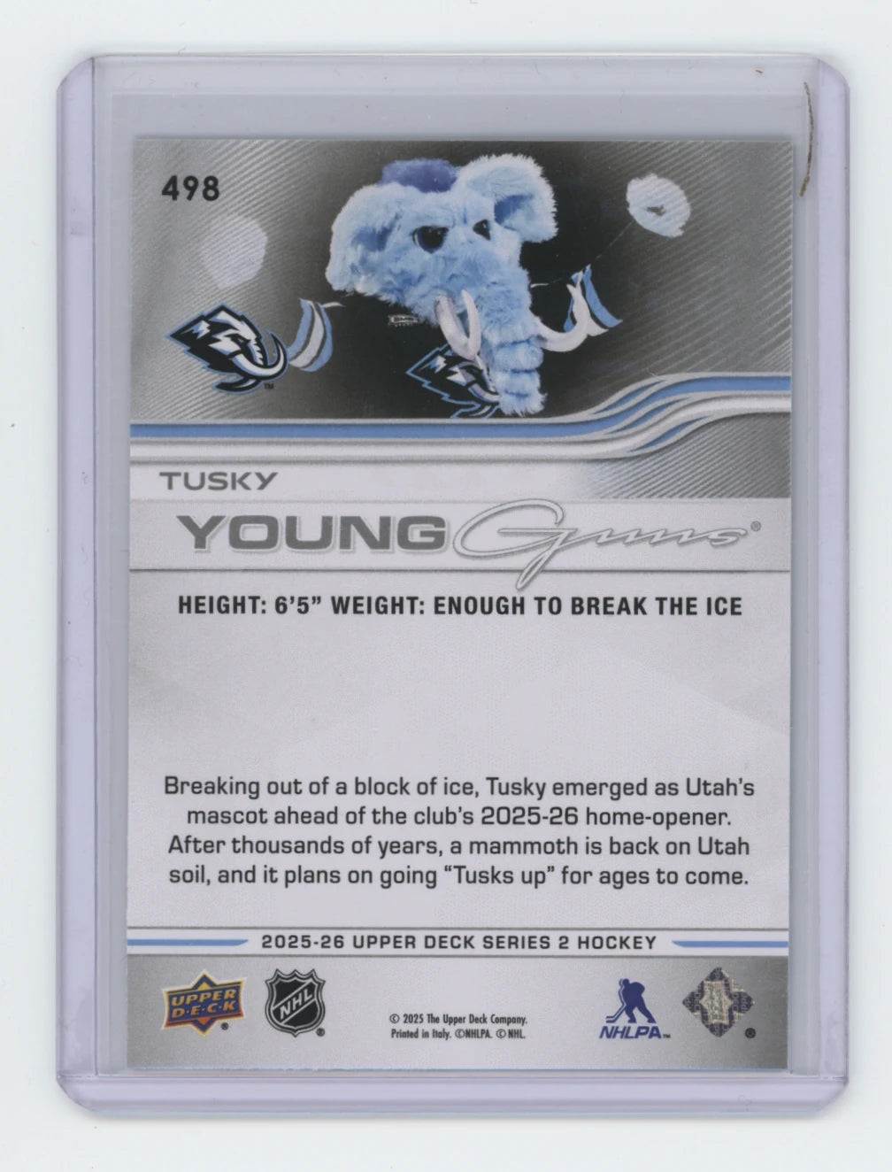 2025-26 Upper Deck Series 2 Young Guns #498 Tusky – Utah Mammoth