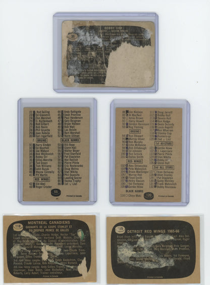 1966-67 Topps Hockey – Set Partiel 99/132 – POOR