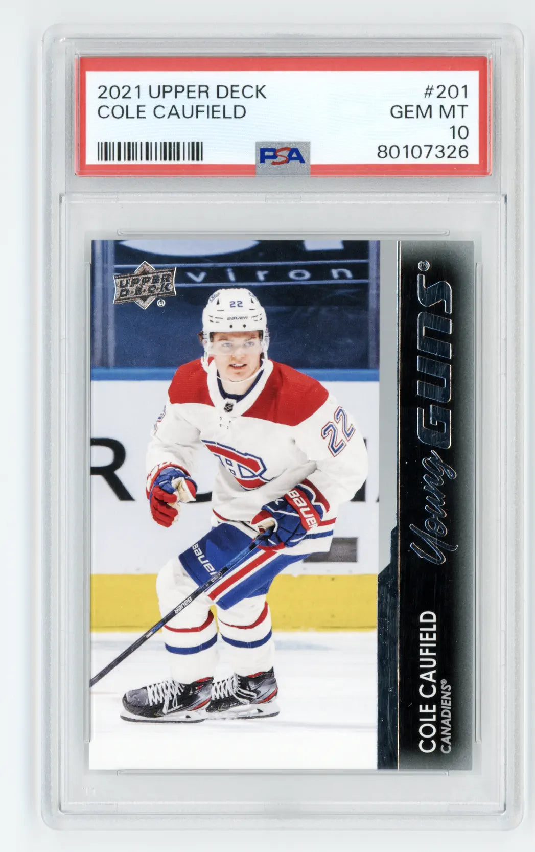 2021-22 Cole Caufield Upper Deck Young Guns #201 PSA 10 GEM MT