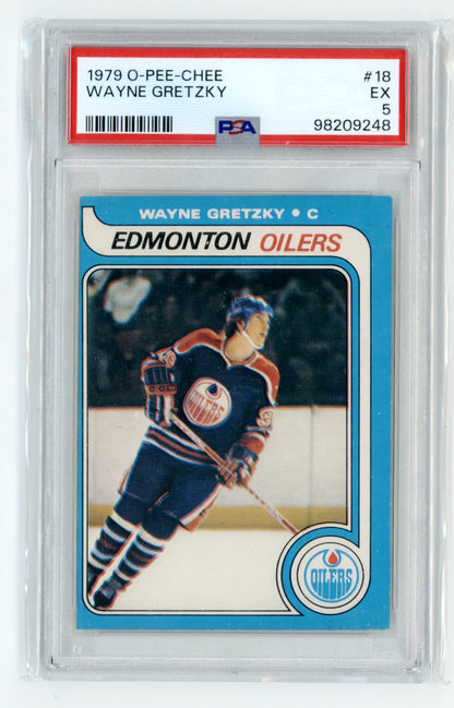 1979-80 O-Pee-Chee #18 Wayne Gretzky Rookie Card PSA 5 EX
