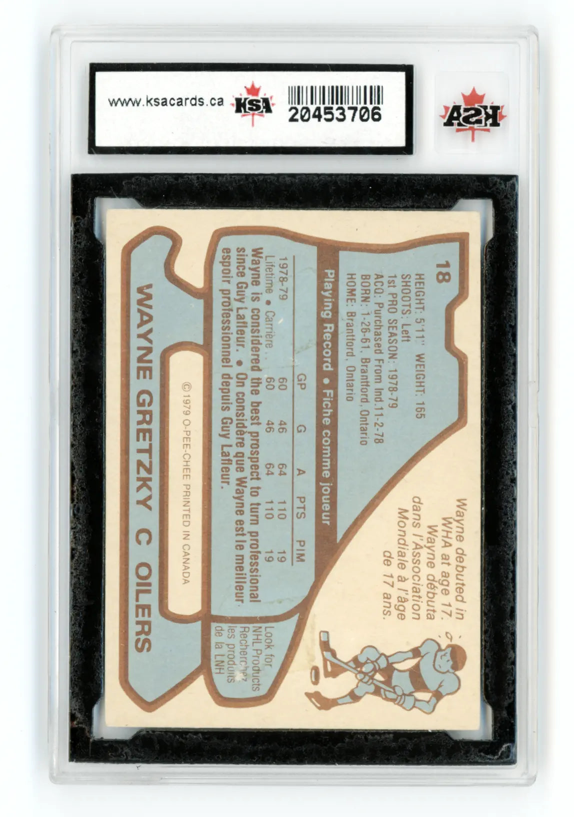 1979-80 O-Pee-Chee #18 Wayne Gretzky Rookie KSA 5 EX