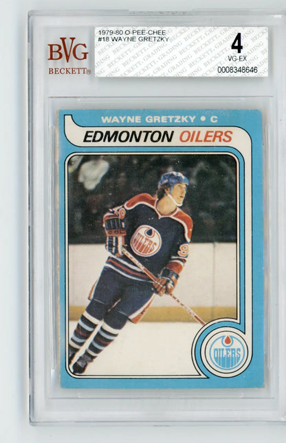 1979-80 O-Pee-Chee #18 Wayne Gretzky Rookie Card BGS 4