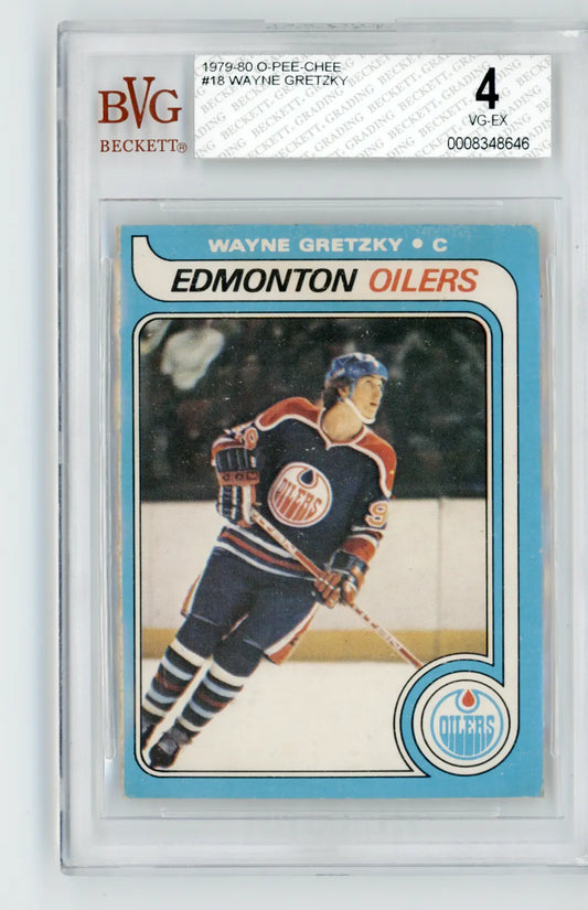 1979-80 O-Pee-Chee #18 Wayne Gretzky Rookie Card BGS 4