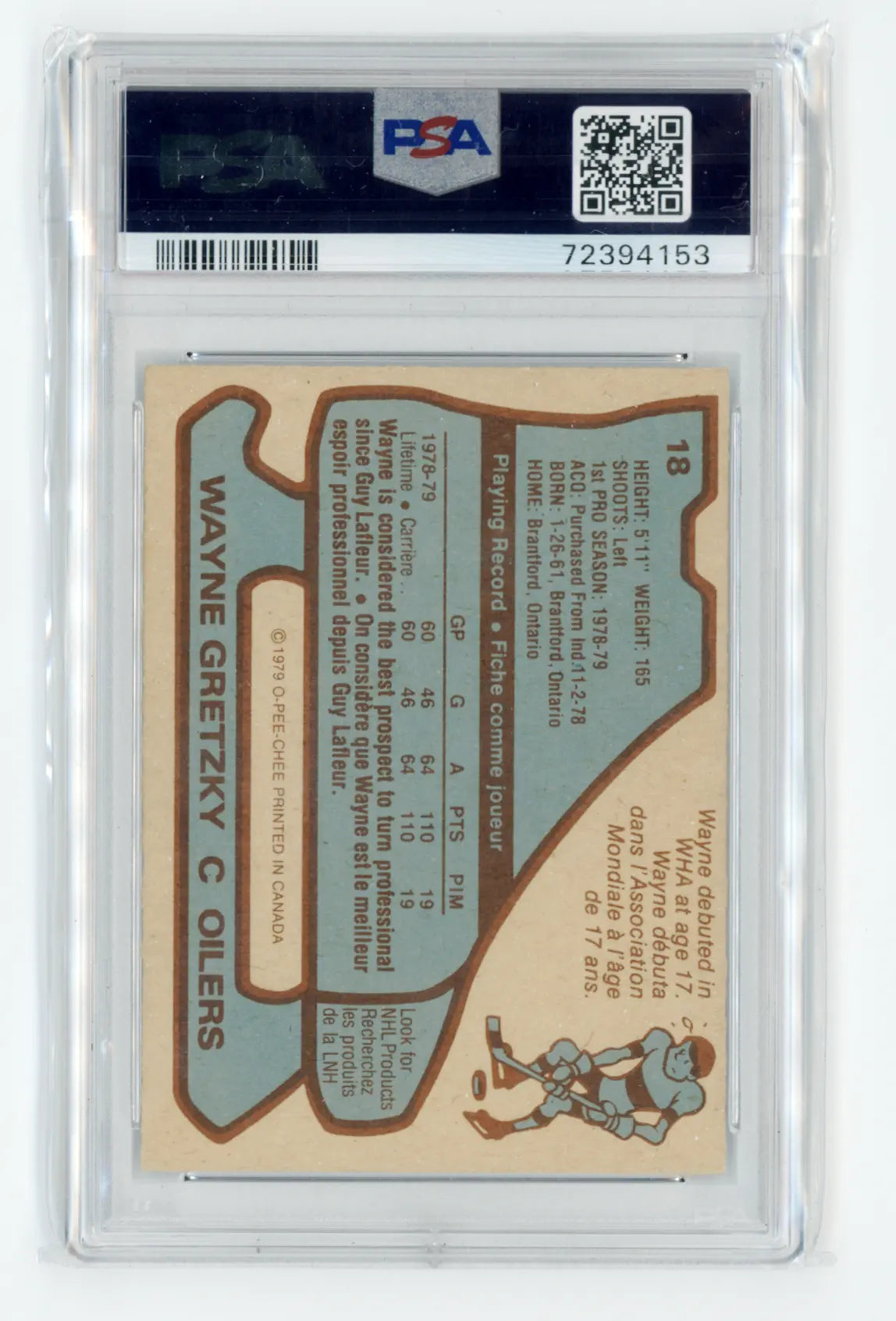 1979-80 O-Pee-Chee #18 Wayne Gretzky PSA 3 VG